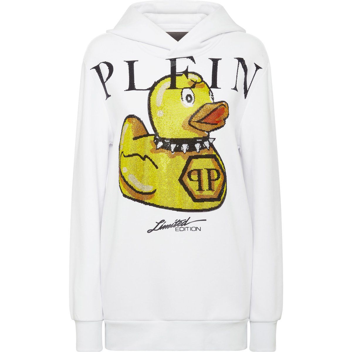 Hoodie mit Enten-Maskottchen-Verzierung