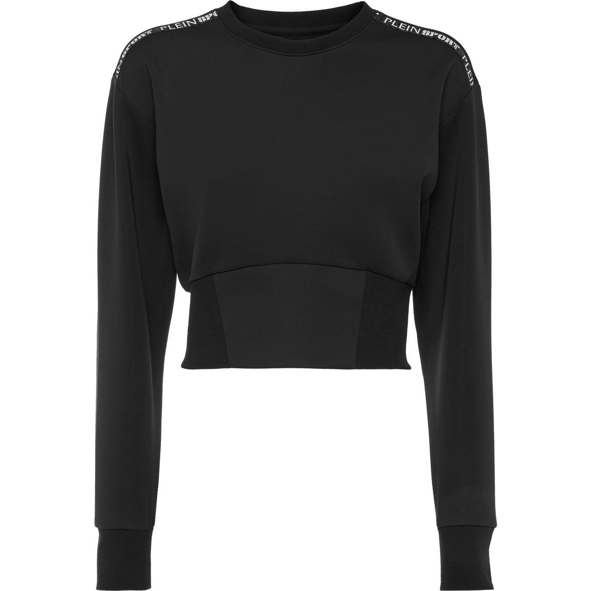 Kurzes Sport-Sweatshirt mit Logo-Tape