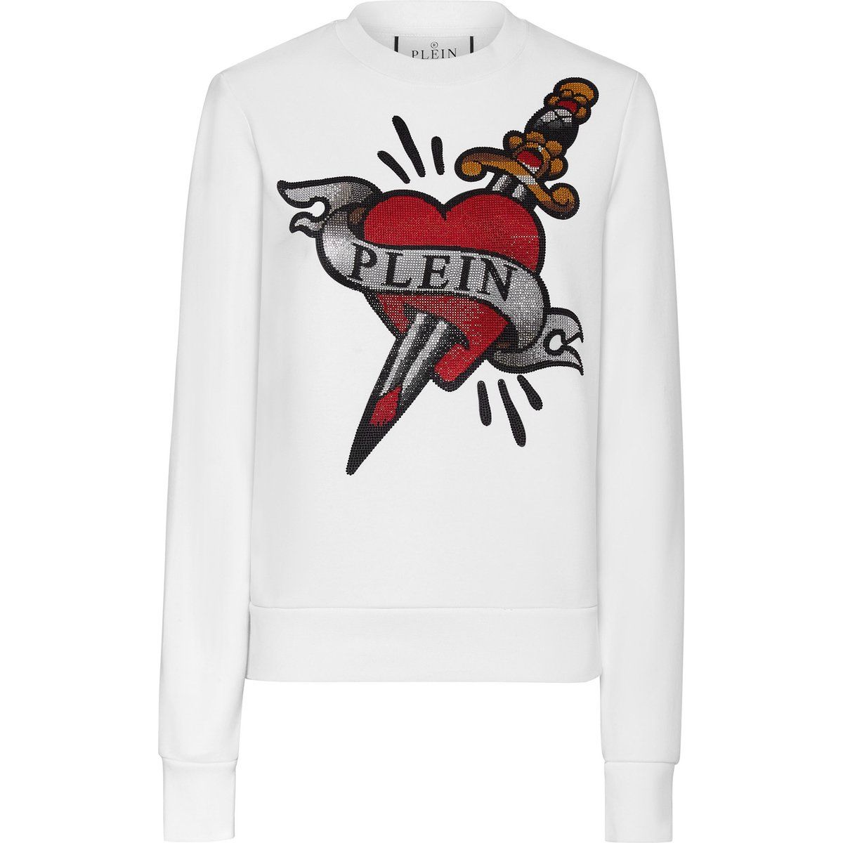 Tattoo-inspiriertes Herz- und Dolch-Sweatshirt