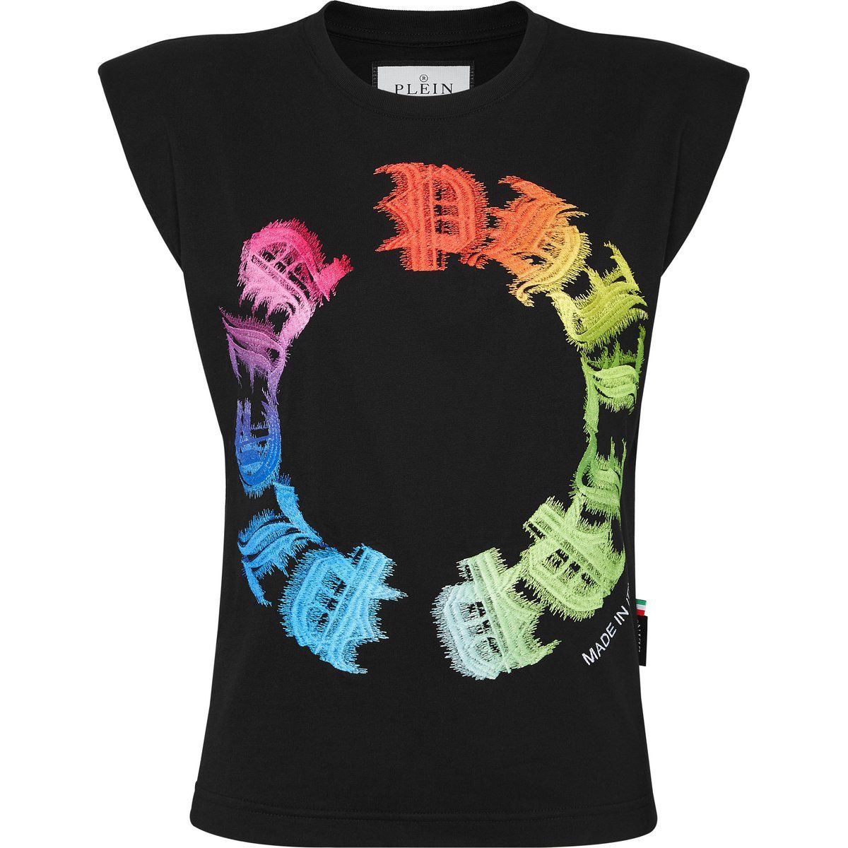 Padded-Shoulder-Tee mit Gothic-Logo