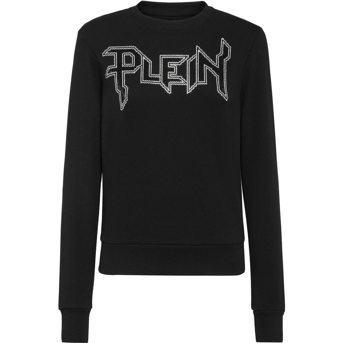 Baumwoll-Sweatshirt mit Strass-Logo
