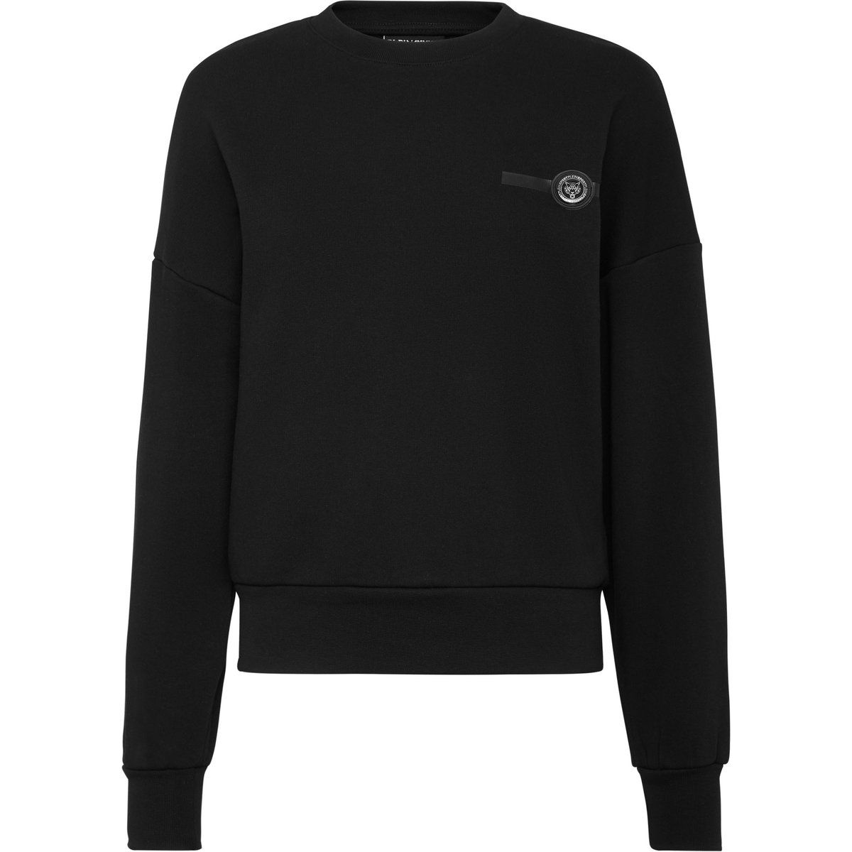 Kurzes Rundhals-Sweatshirt mit Patch