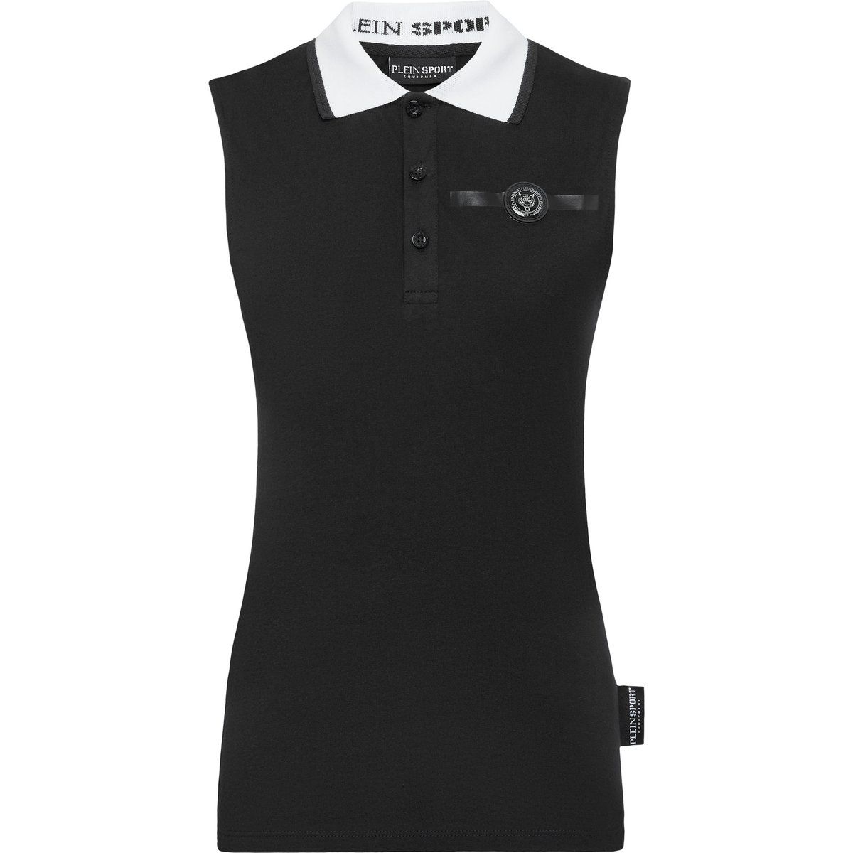 Ärmelloses Jersey-Top mit Kontrastkragen