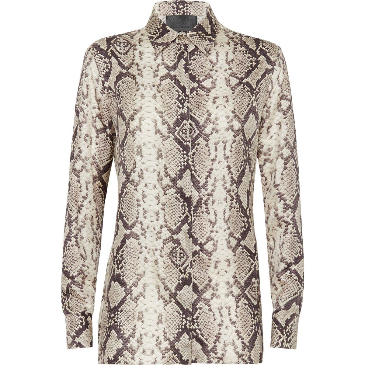 Seidenvoile-Hemd mit Python-Print