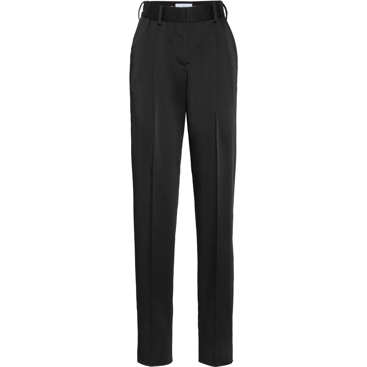 Elegante Hochbund-Satinhose mit Bundfalten