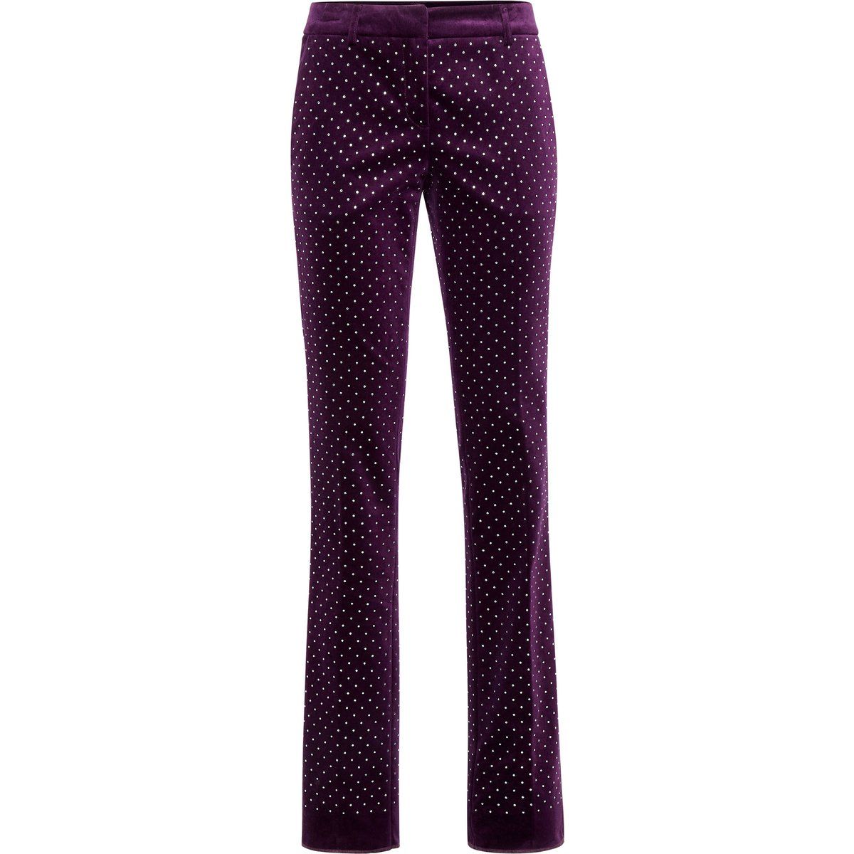 Samthose mit Strasssteinbesatz