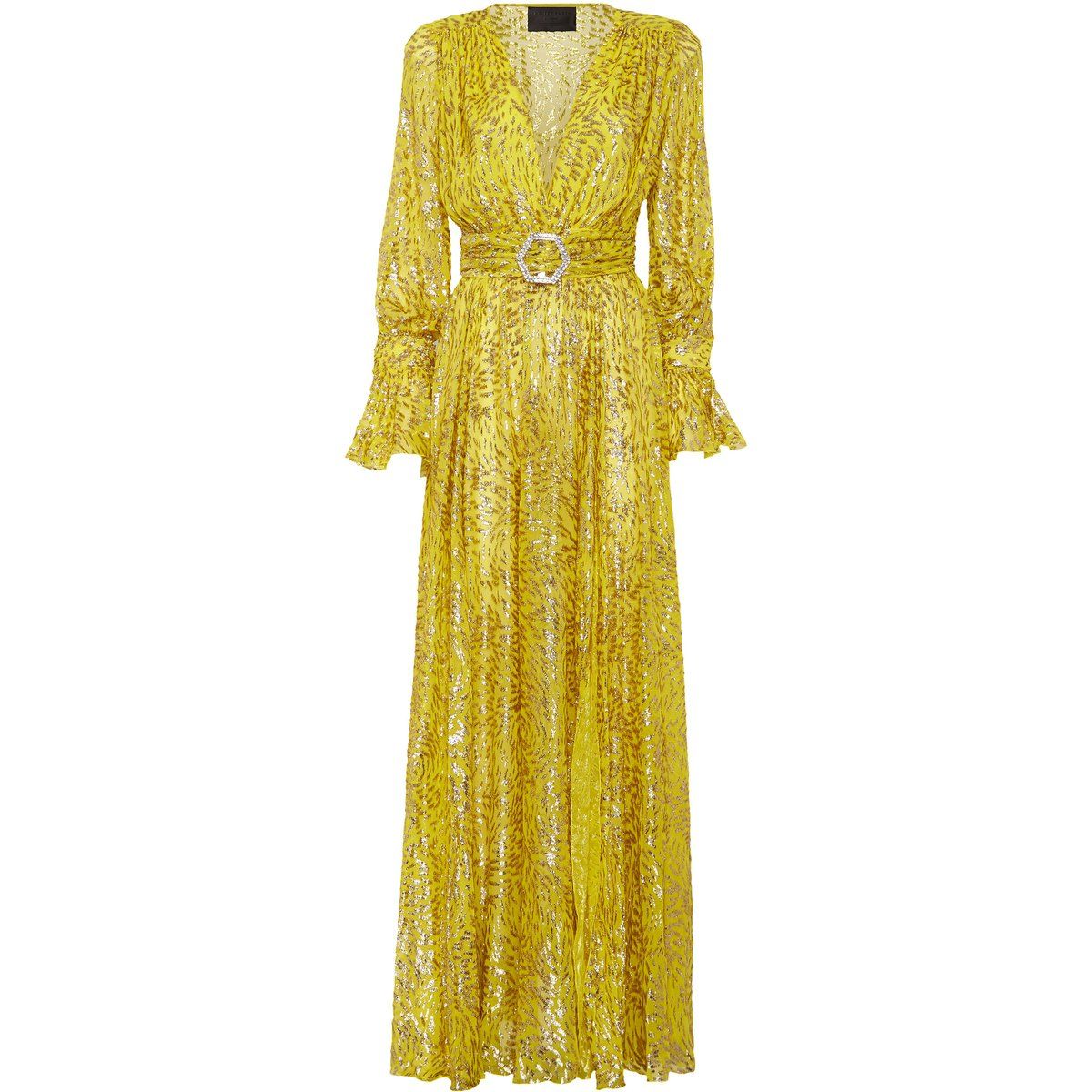 Elegantes Chiffon-Abendkleid mit Schmuckschnalle