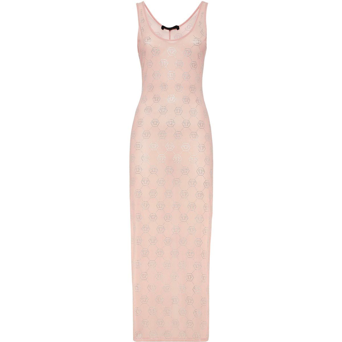 Maxikleid mit Monogramm-Strass-Verzierung