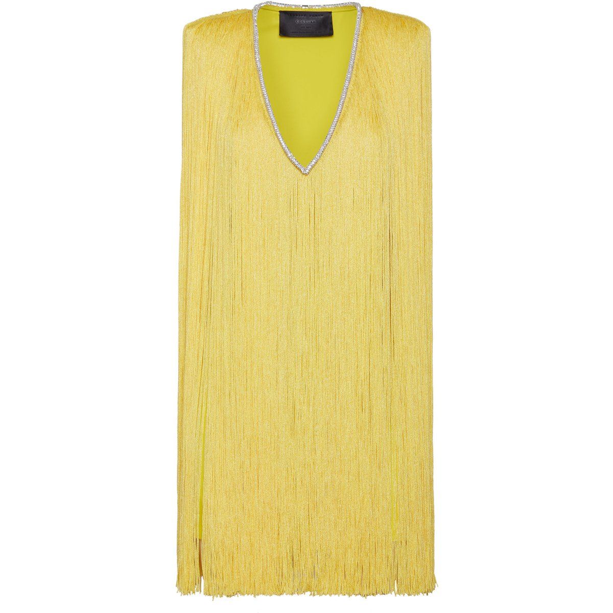 Fransen-Minikleid mit Kristallverzierung