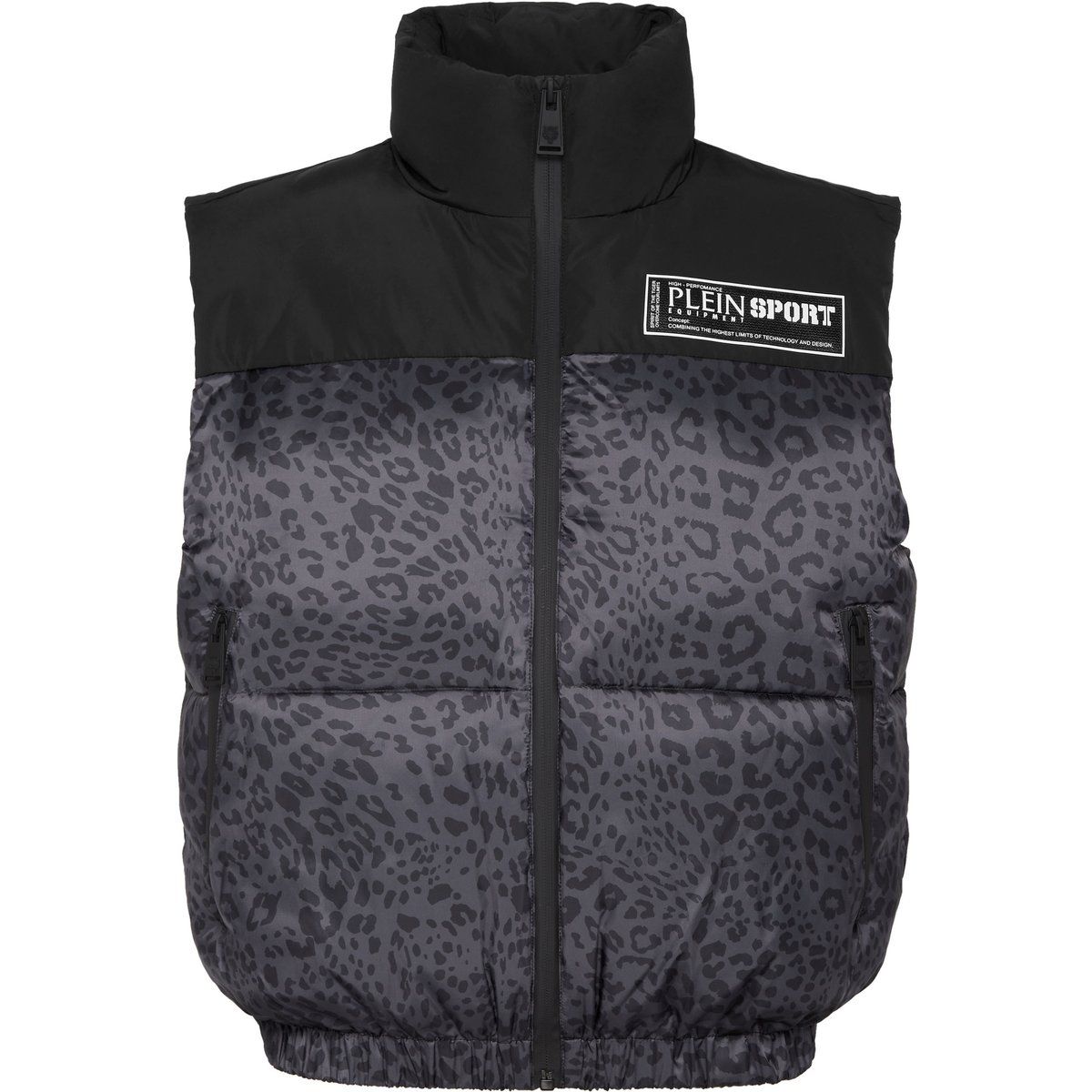 Gesteppte Weste mit Leopardenmuster