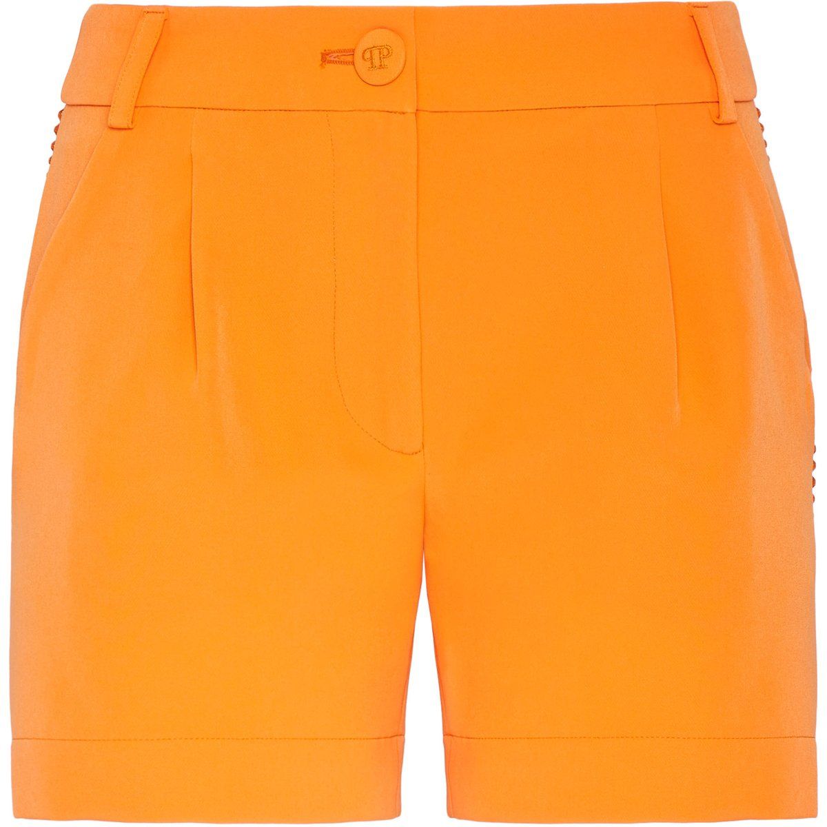 Plissee-Shorts mit Schmuckstein-Verzierung