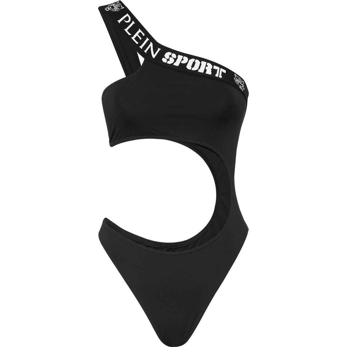 Ein-Schulter Logo Cutout Monokini
