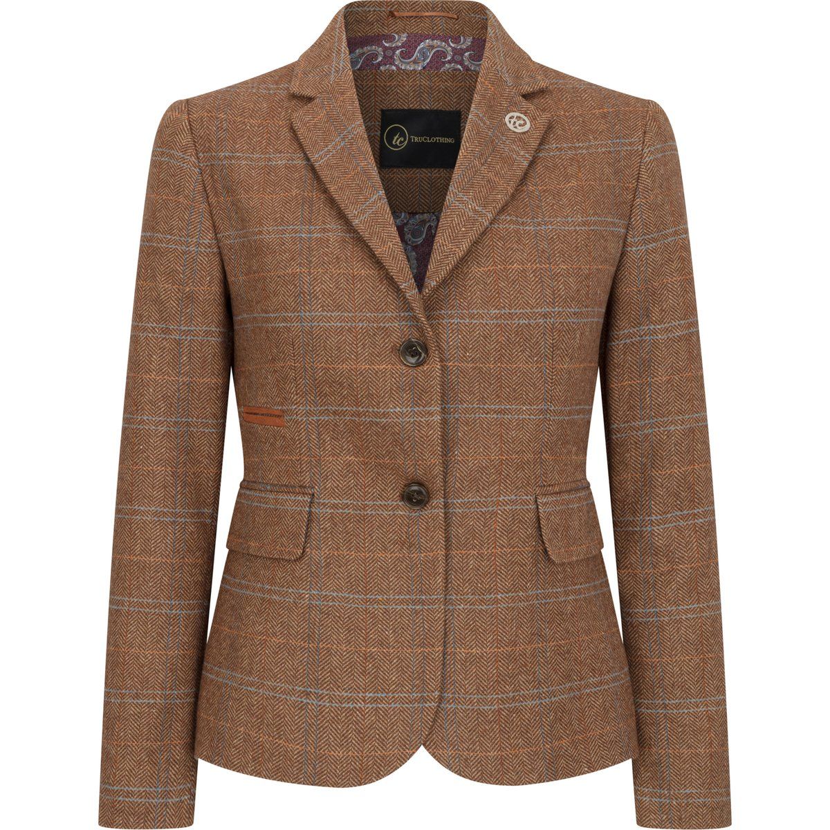 Taillierter Fischgräten-Tweed-Blazer