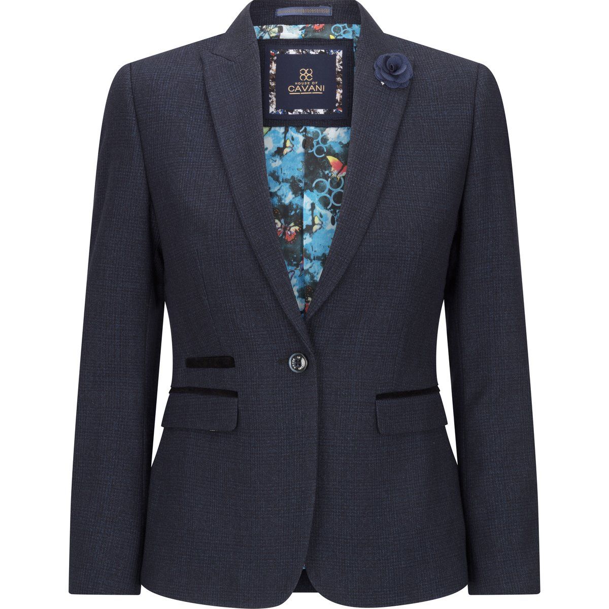 Taillierter Tweed-Blazer mit Einknopf-Verschluss