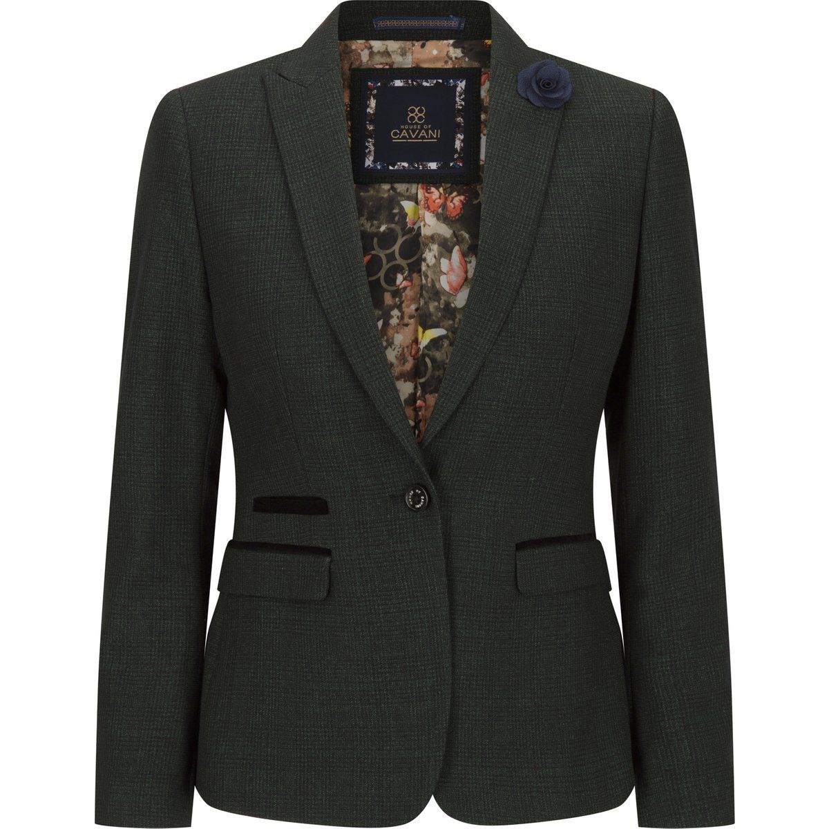 Taillierter Tweed-Blazer mit Karomuster