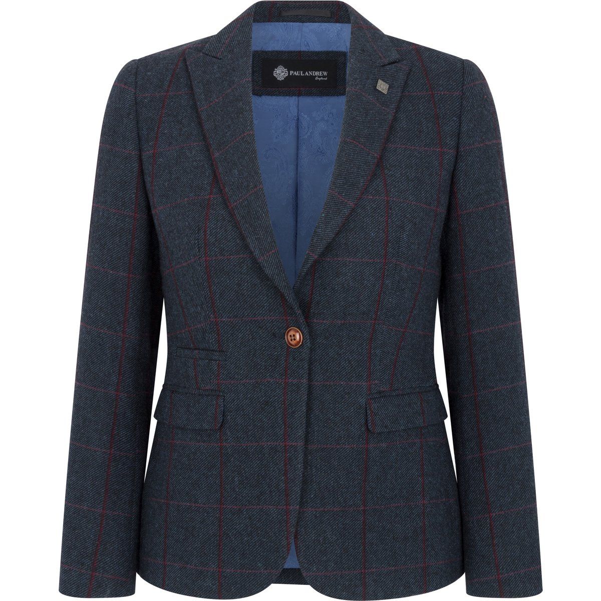 Taillierter Tweed-Blazer mit Karomuster