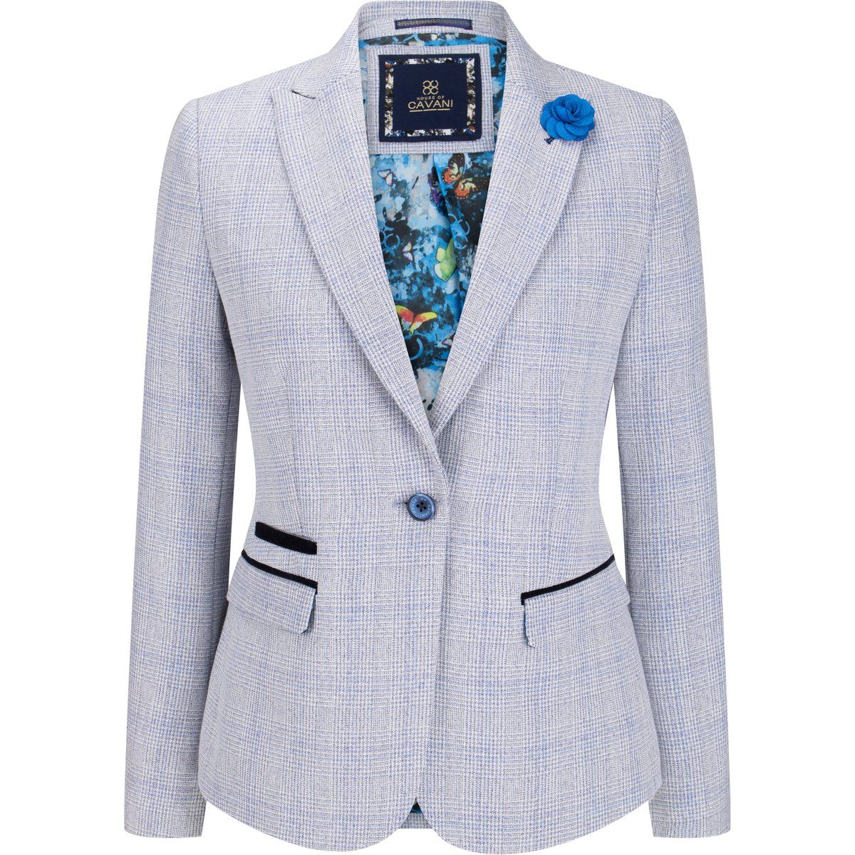 Vintage-Tweed-Blazer mit Fischgräten-Muster