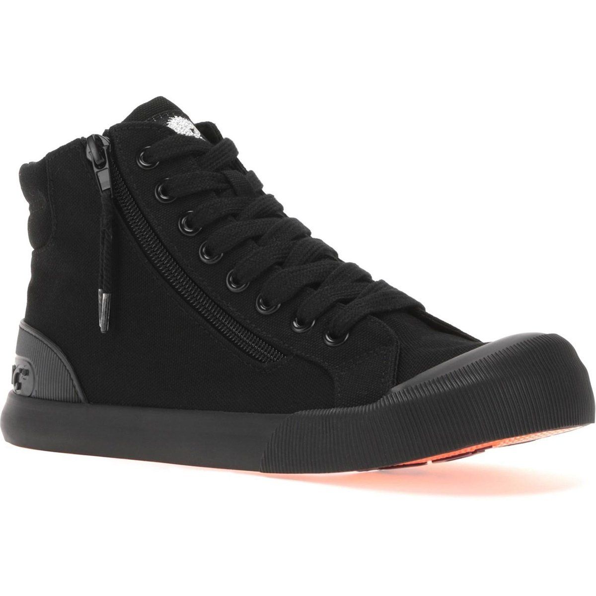 High-Top Canvas-Sneaker mit Seiten-Reißverschluss