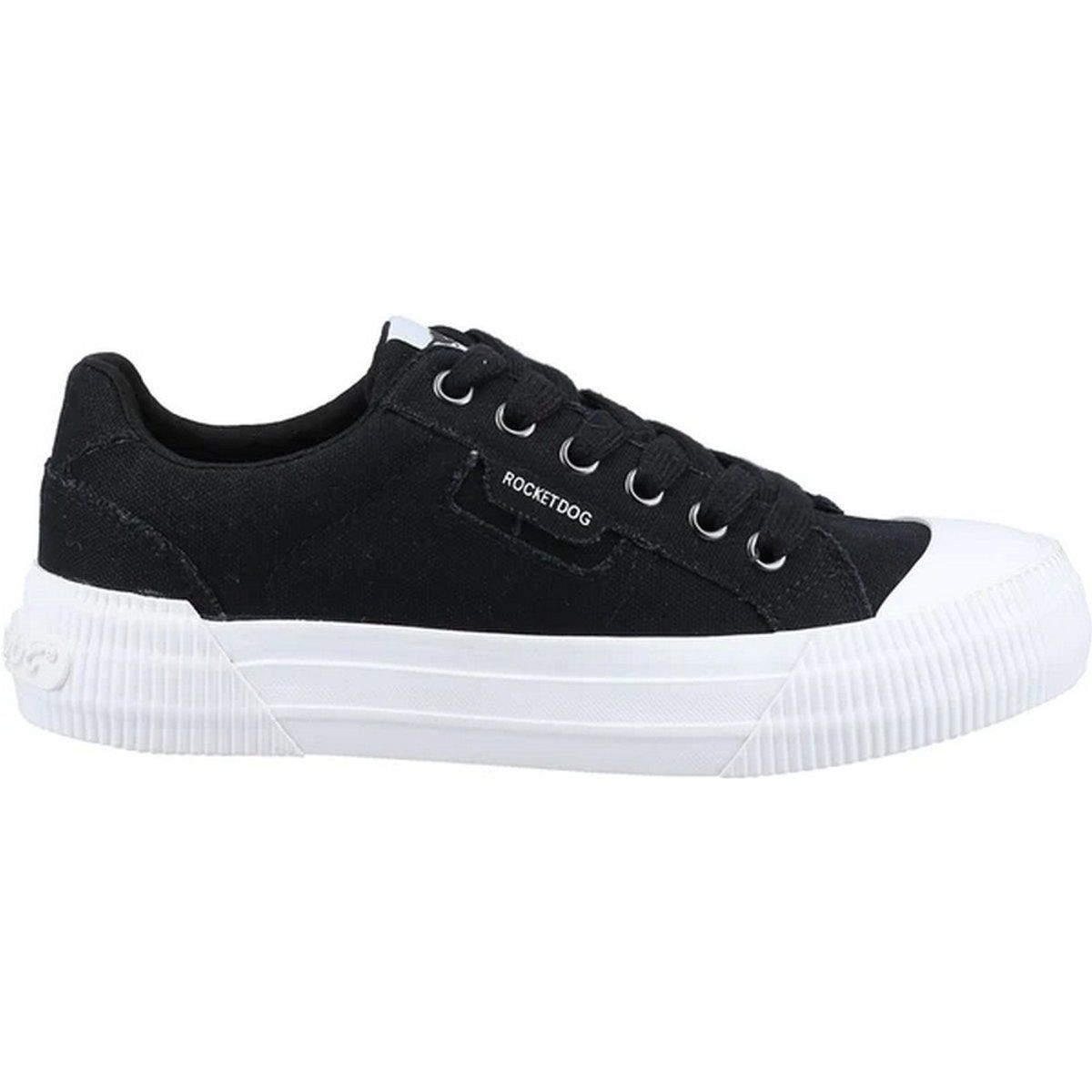 Canvas-Schnürschuhe mit gerippter Zehenkappe