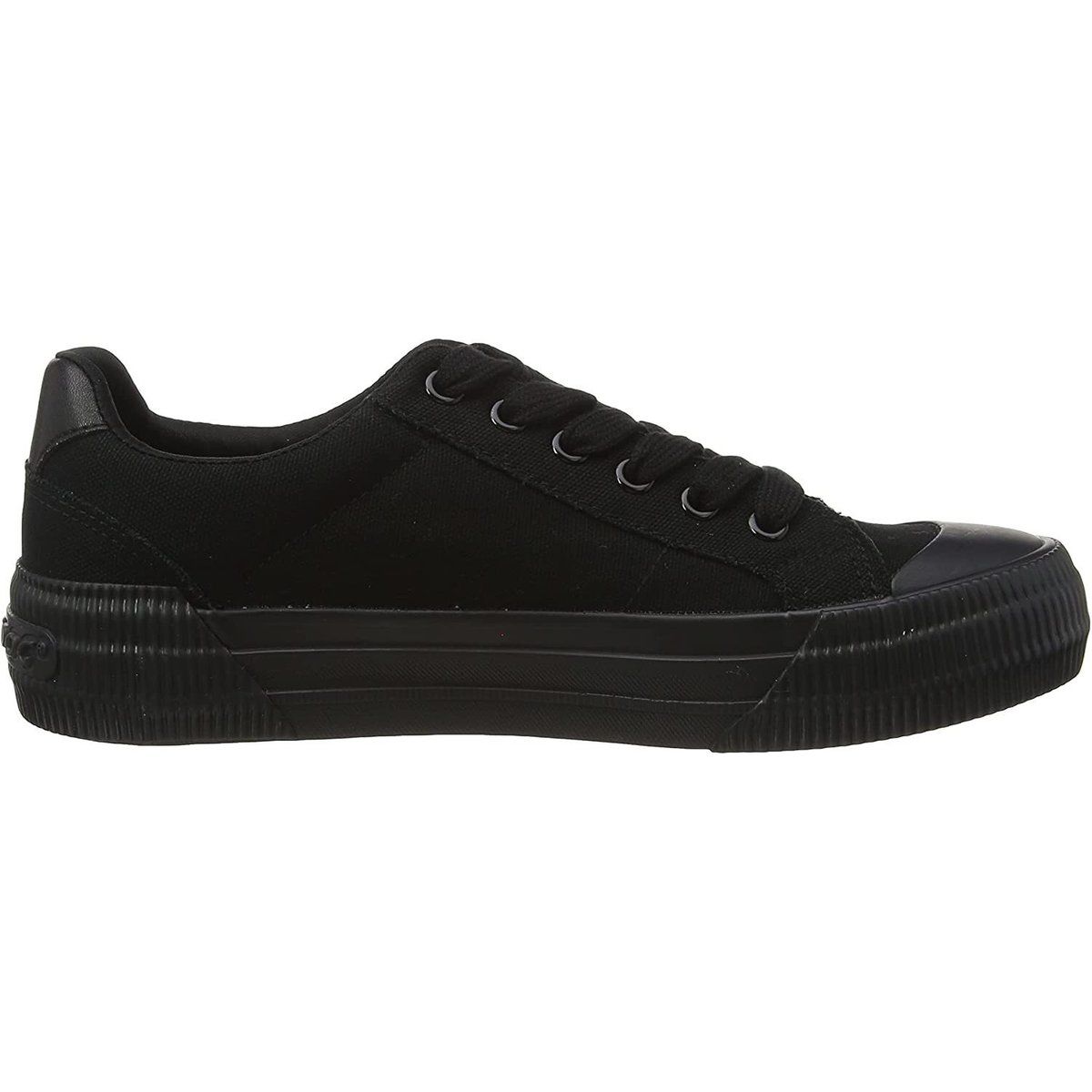 Flache Canvas-Sneaker mit Plateausohle