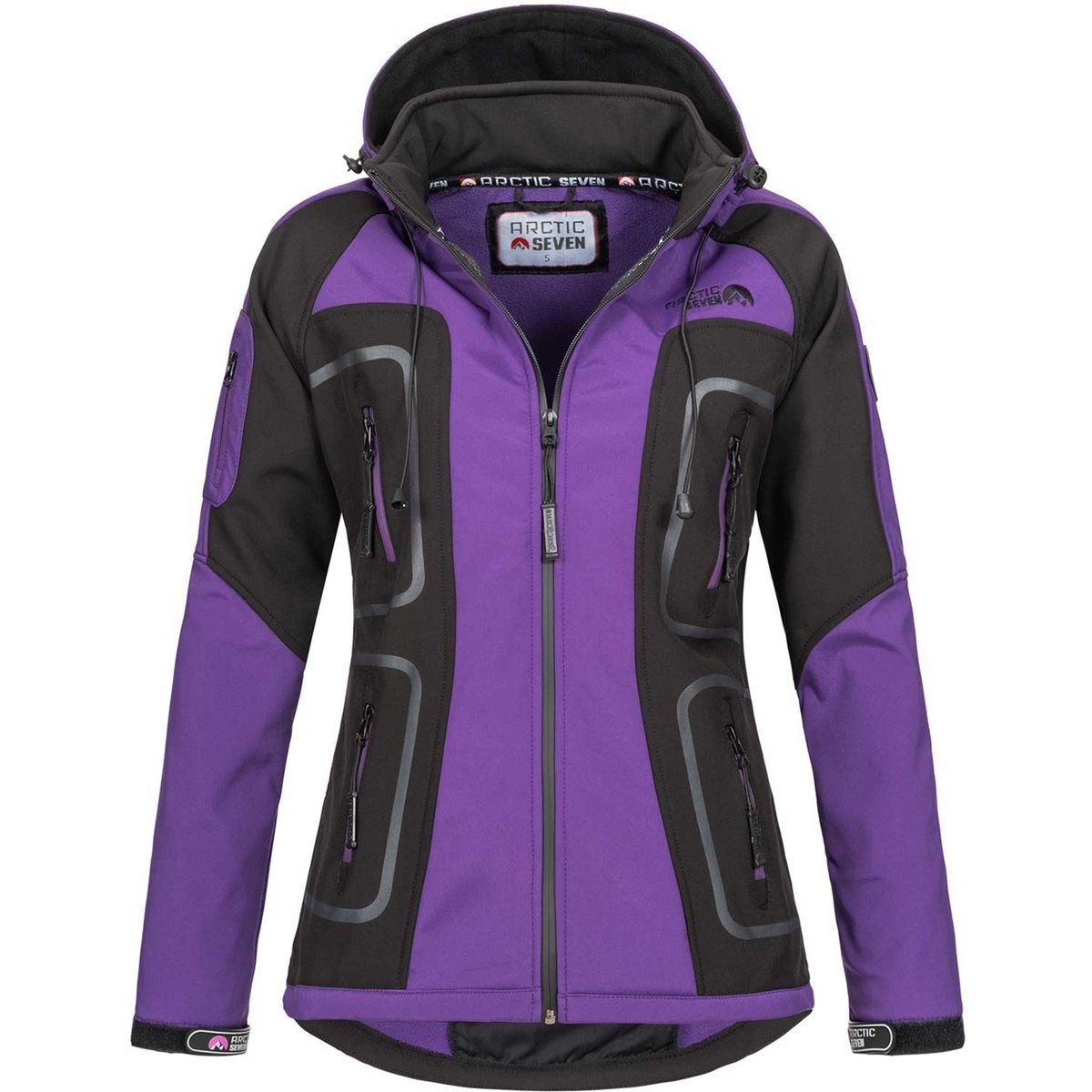 Konturierte Softshell-Outdoorjacke mit Kapuze