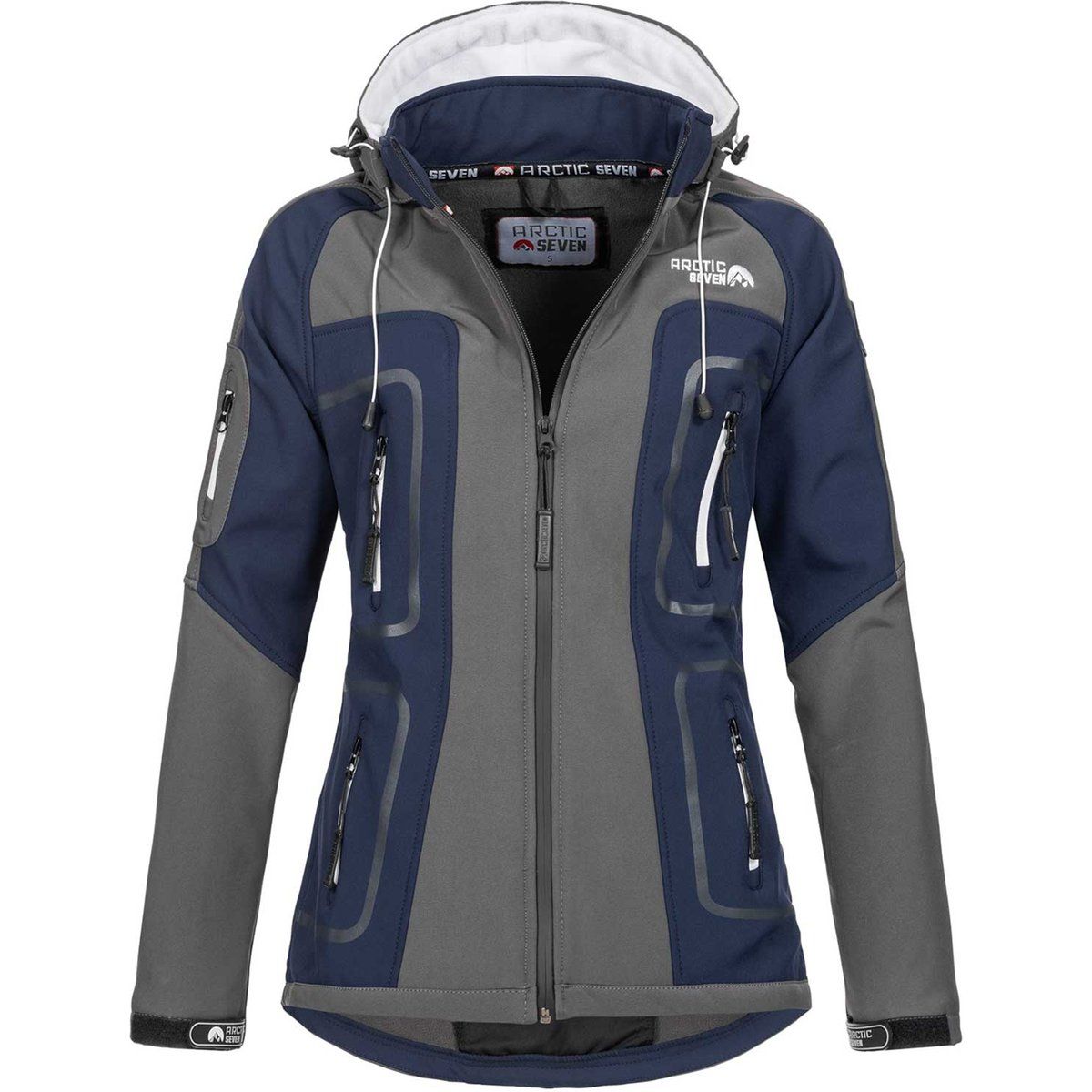 Funktionale Softshell Outdoorjacke mit Kapuze