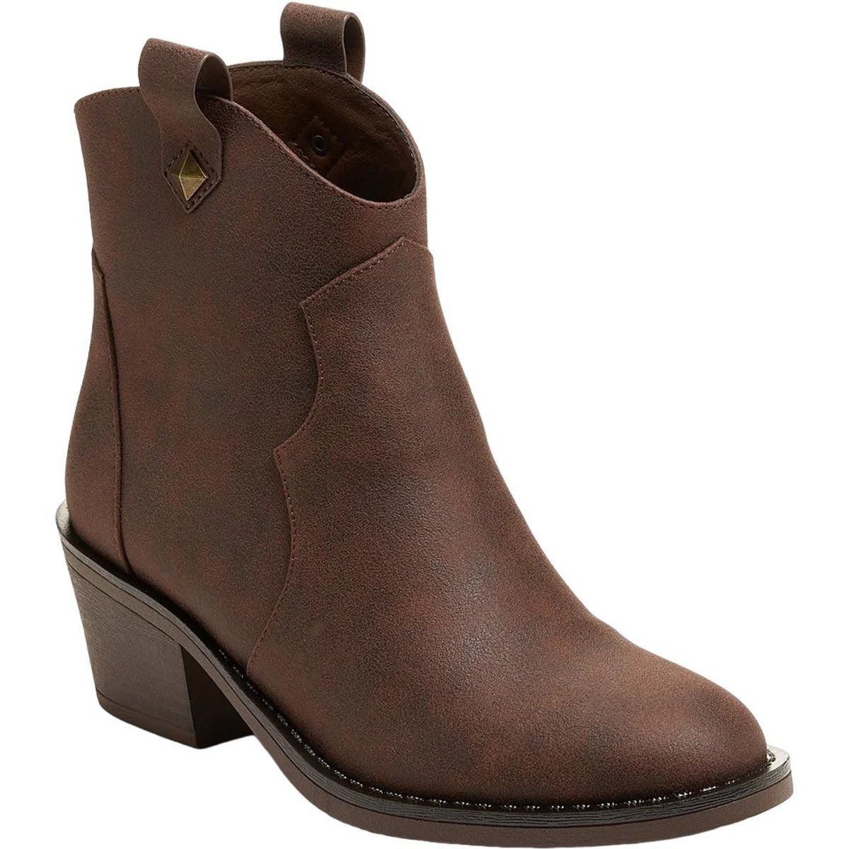 Stiefeletten mit Mandelzehe und Blockabsatz