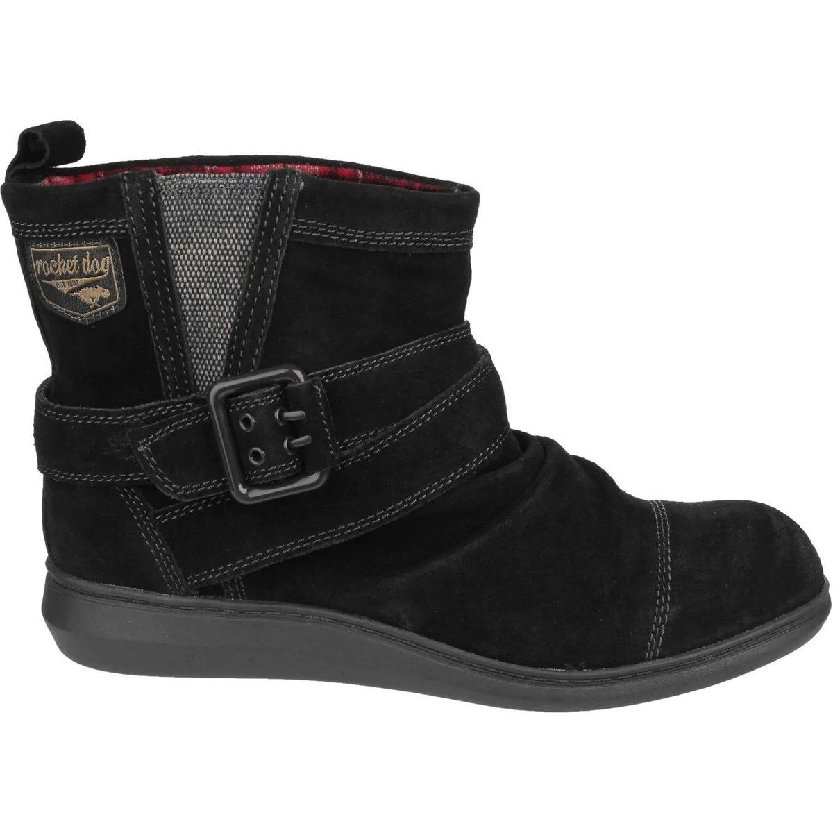 Flache Ankle-Boots mit Schnalle