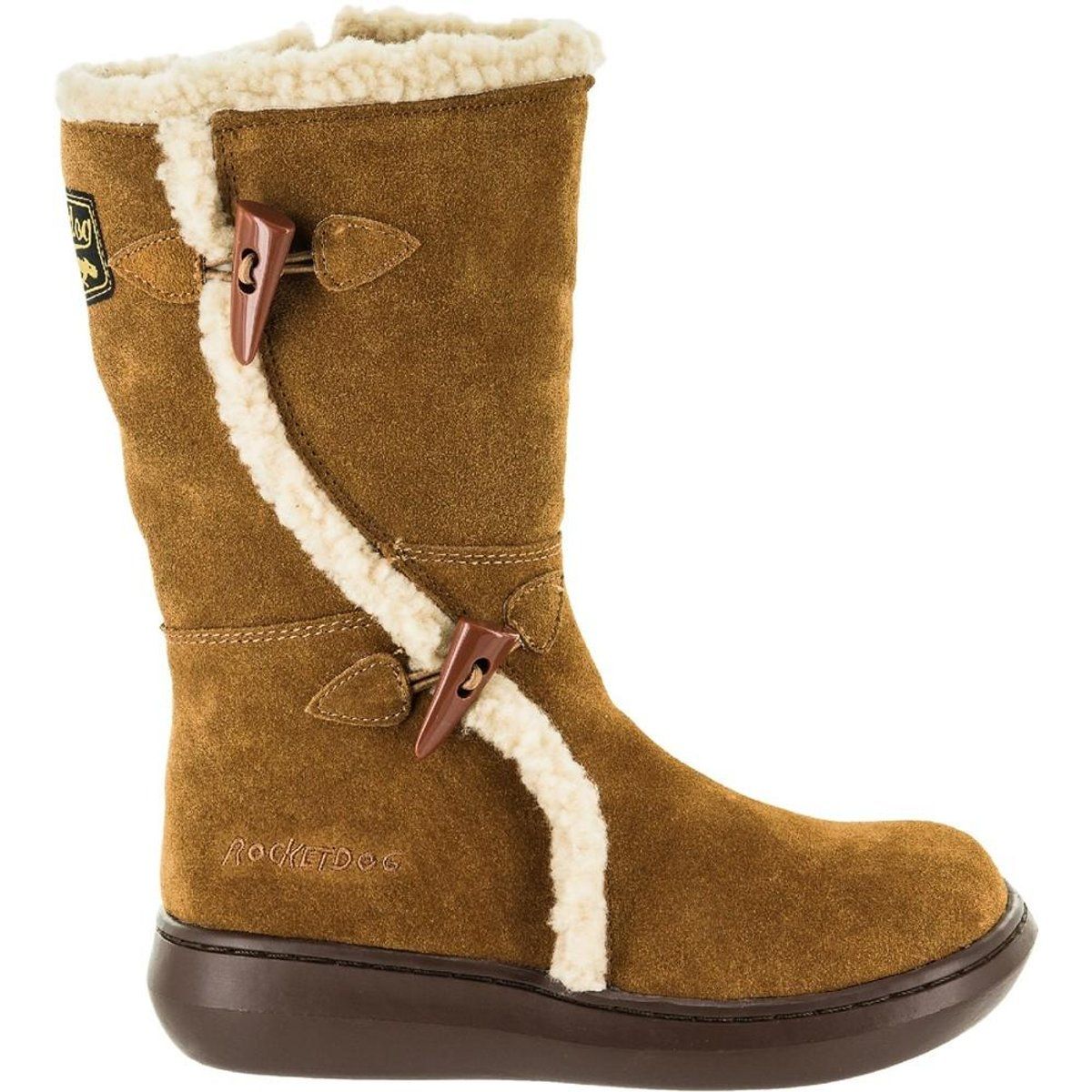 Wildlederstiefel mit Knebelverschlüssen