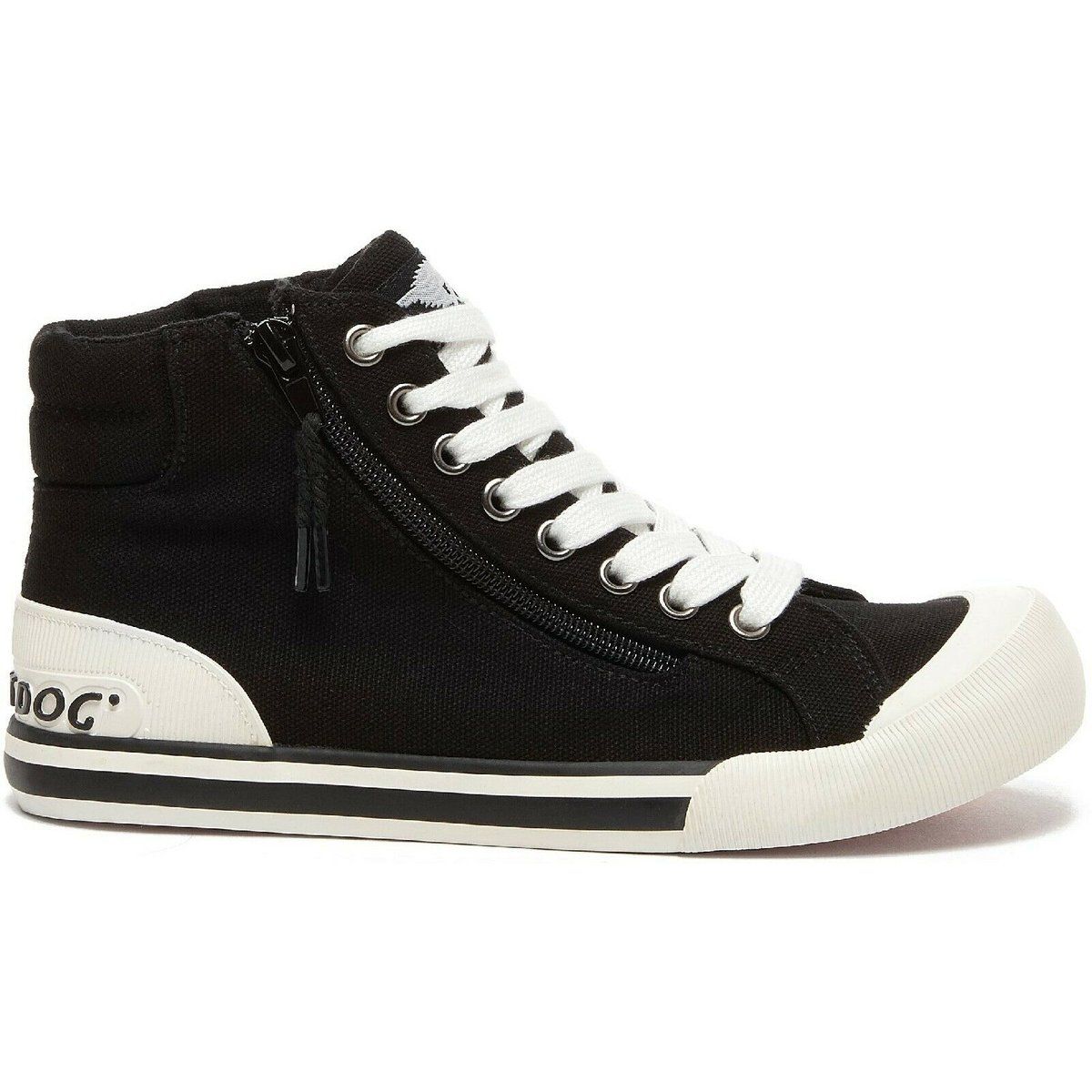 High-Top Canvas-Sneaker mit Reißverschluss