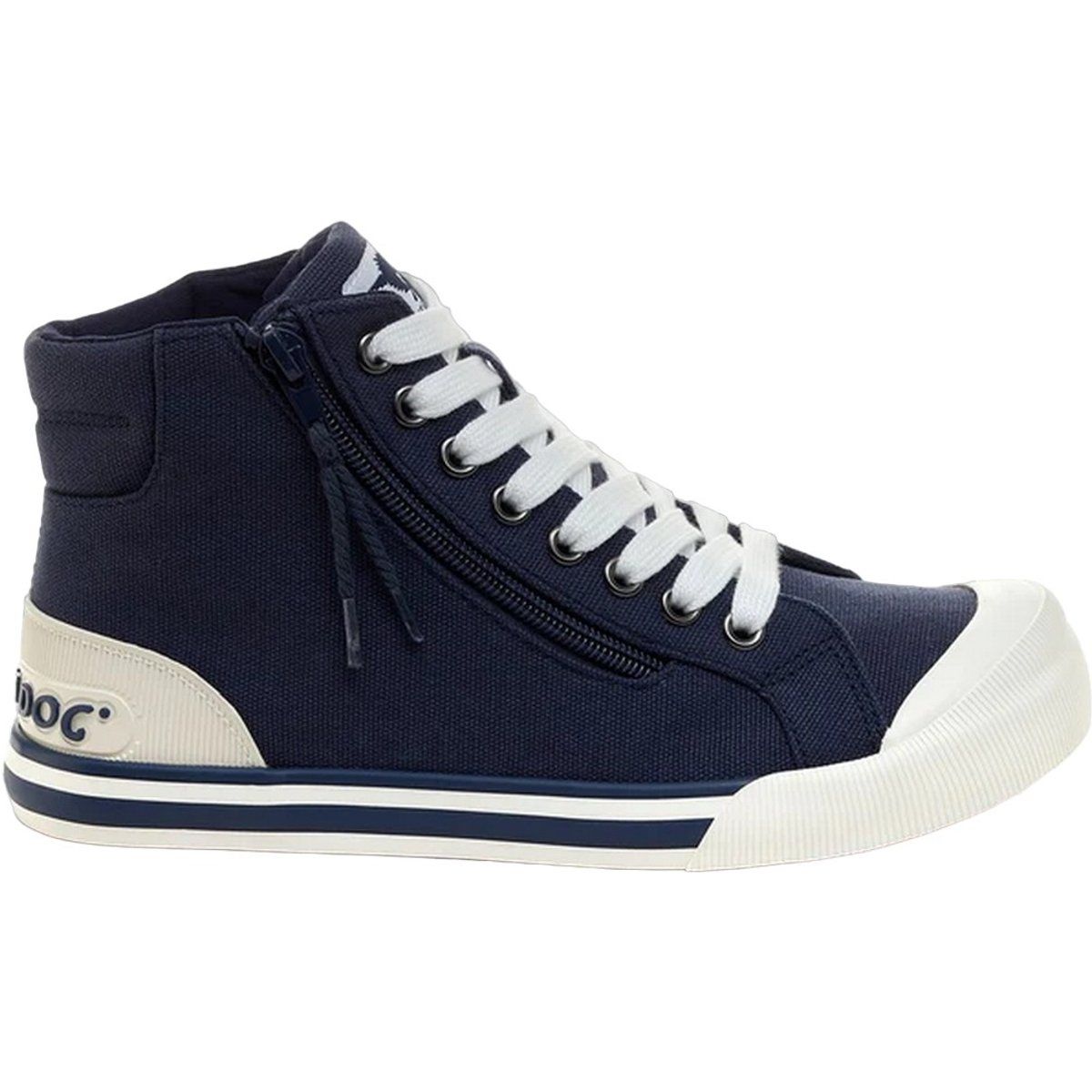 High-Top Canvas-Sneaker mit Reißverschluss
