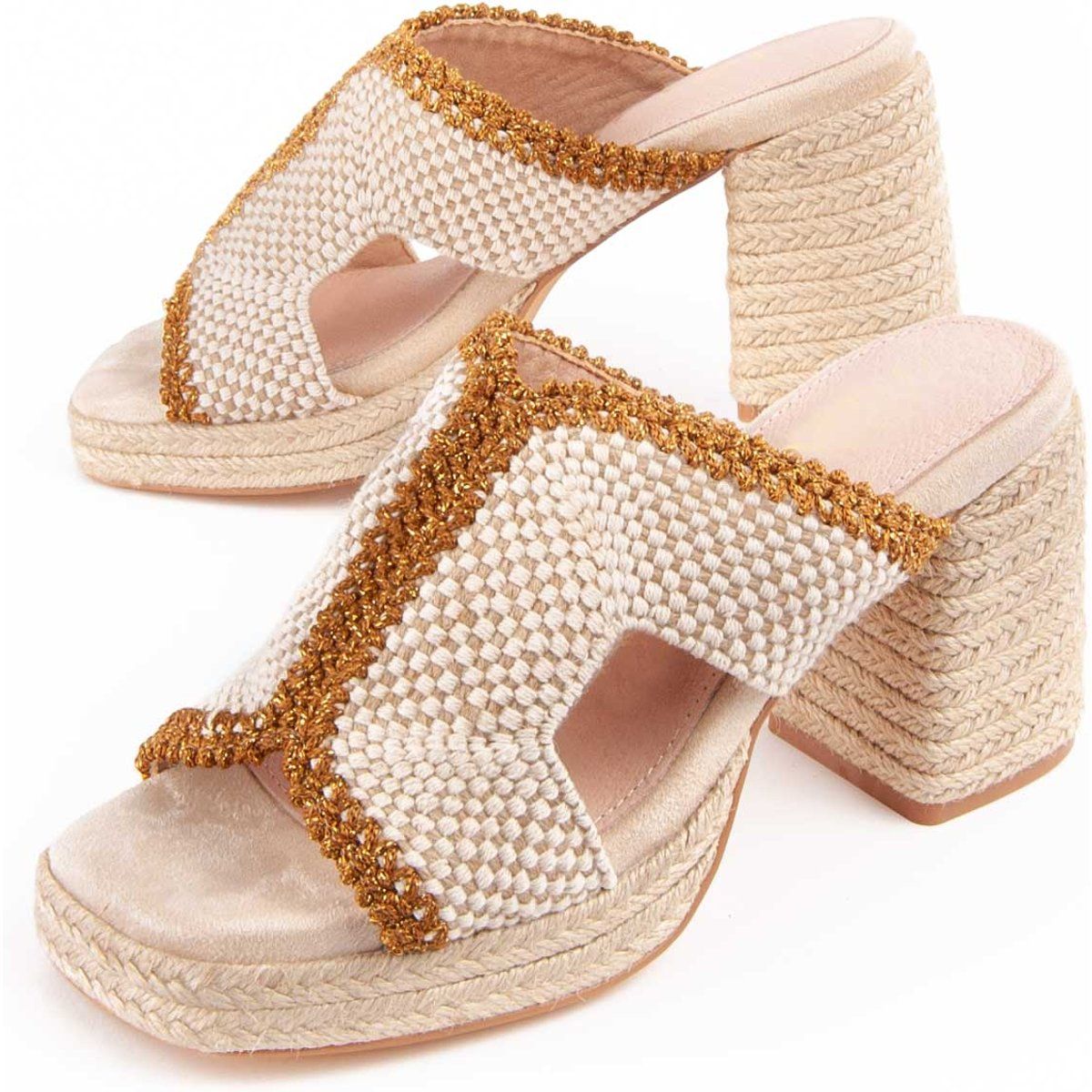 Gewebte Plateau-Espadrille-Sandalen