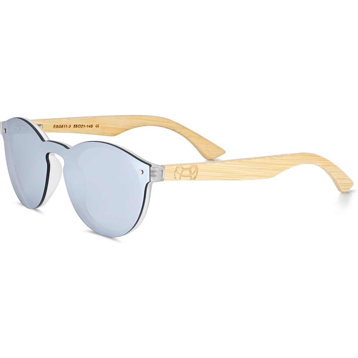 Runde Randlose Polarisierte Bambus Sonnenbrille