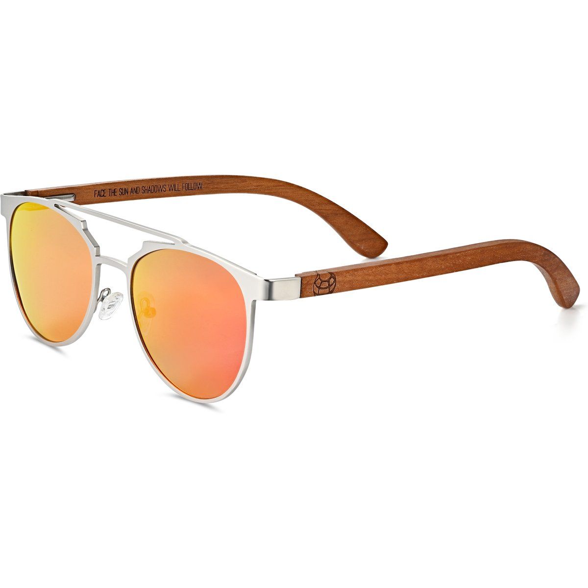 Sonnenbrille mit Holzbügeln und Doppelsteg