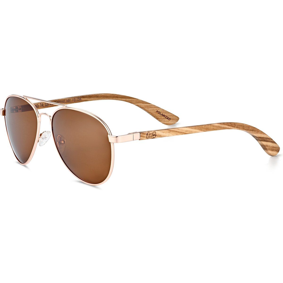 Klassische Pilotenbrille mit Holzbugeln