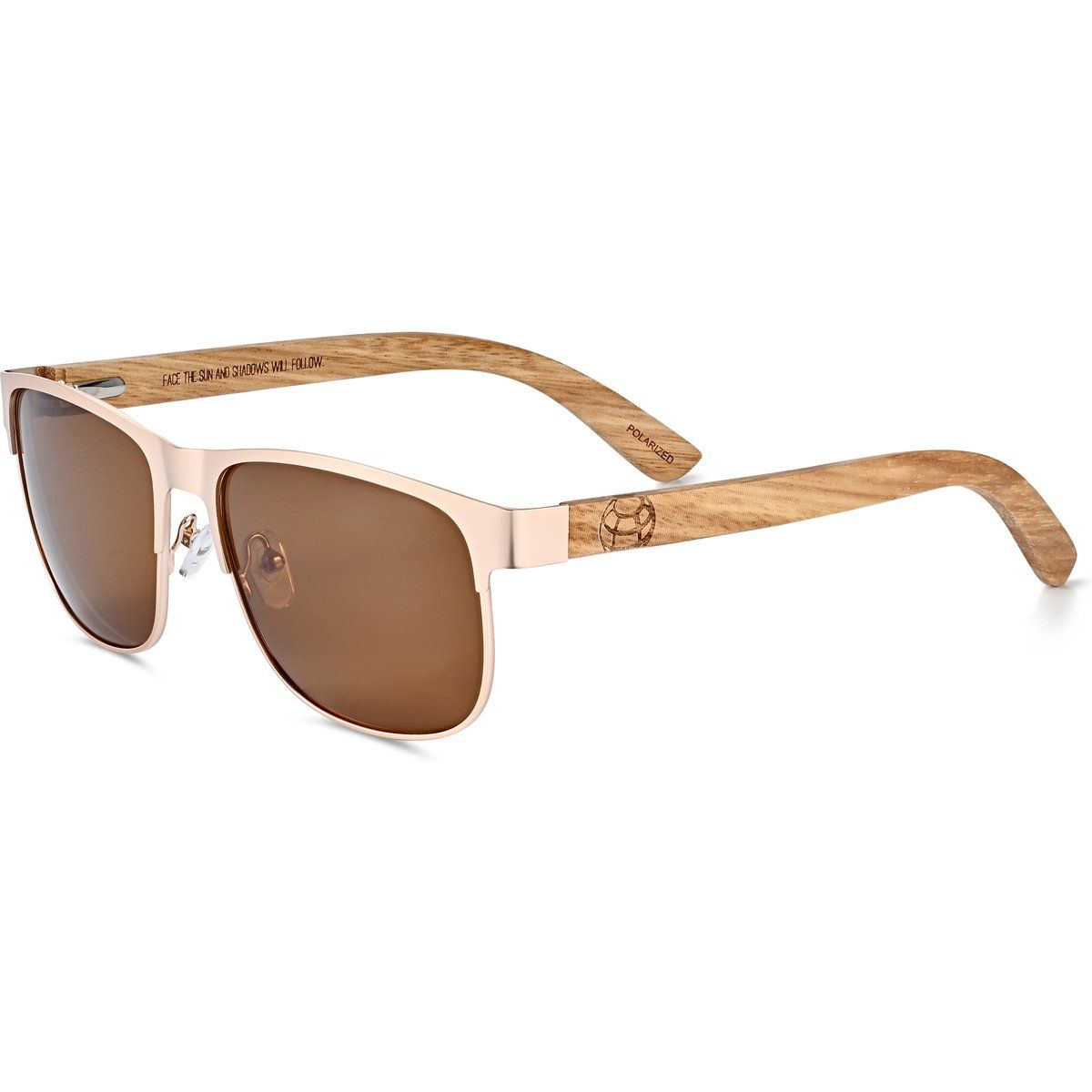 Polarisierte Roségold-Holz-Sonnenbrille