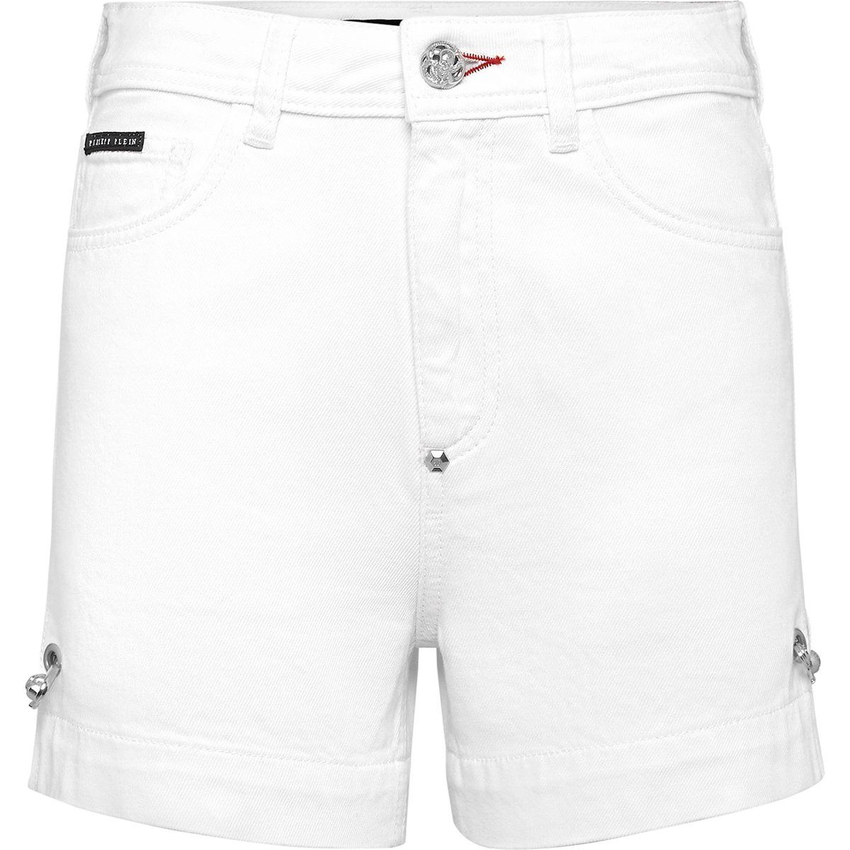 Verzierte High-Waist Jeansshorts