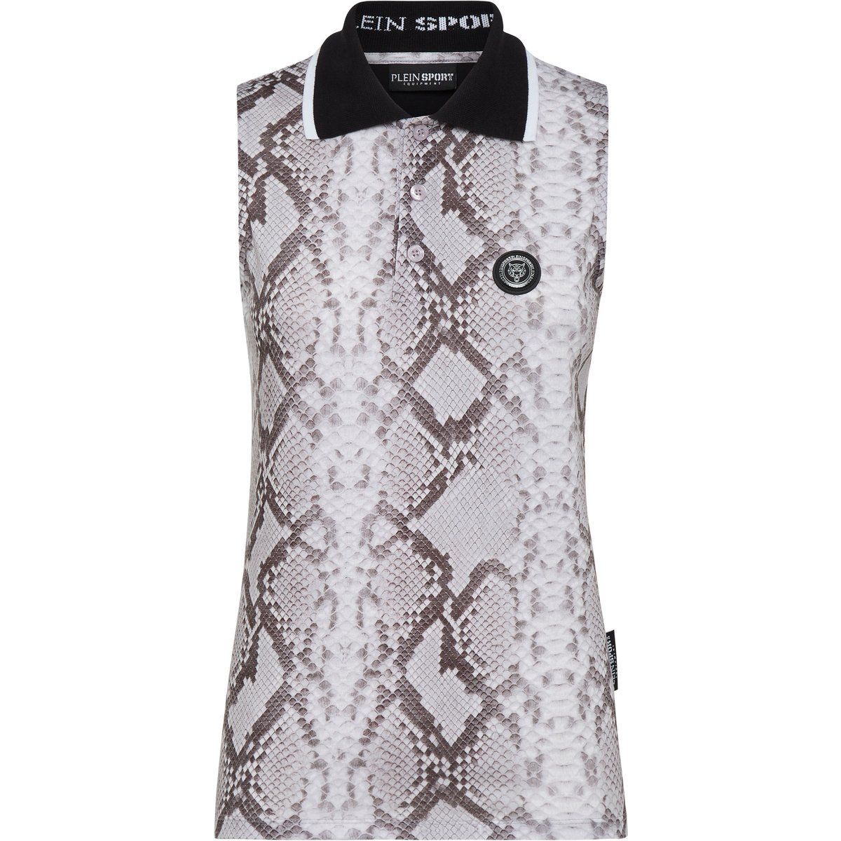 Ärmelloses Poloshirt mit Python-Print