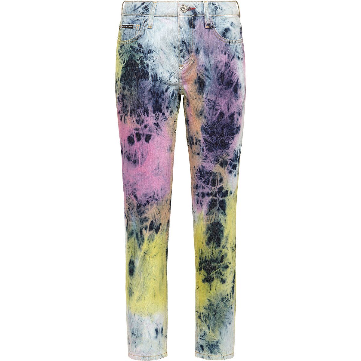 Gebleichte Boyfriend-Hose im Batik-Stil