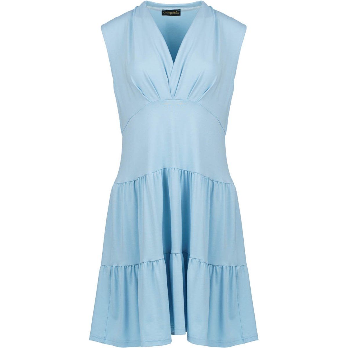Gestuftes Jerseykleid mit V-Ausschnitt