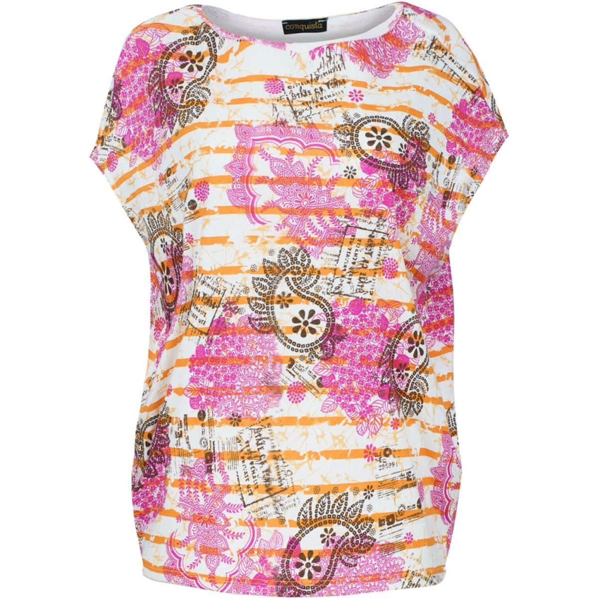 Übergroße eiförmige Bluse mit Ethno-Print