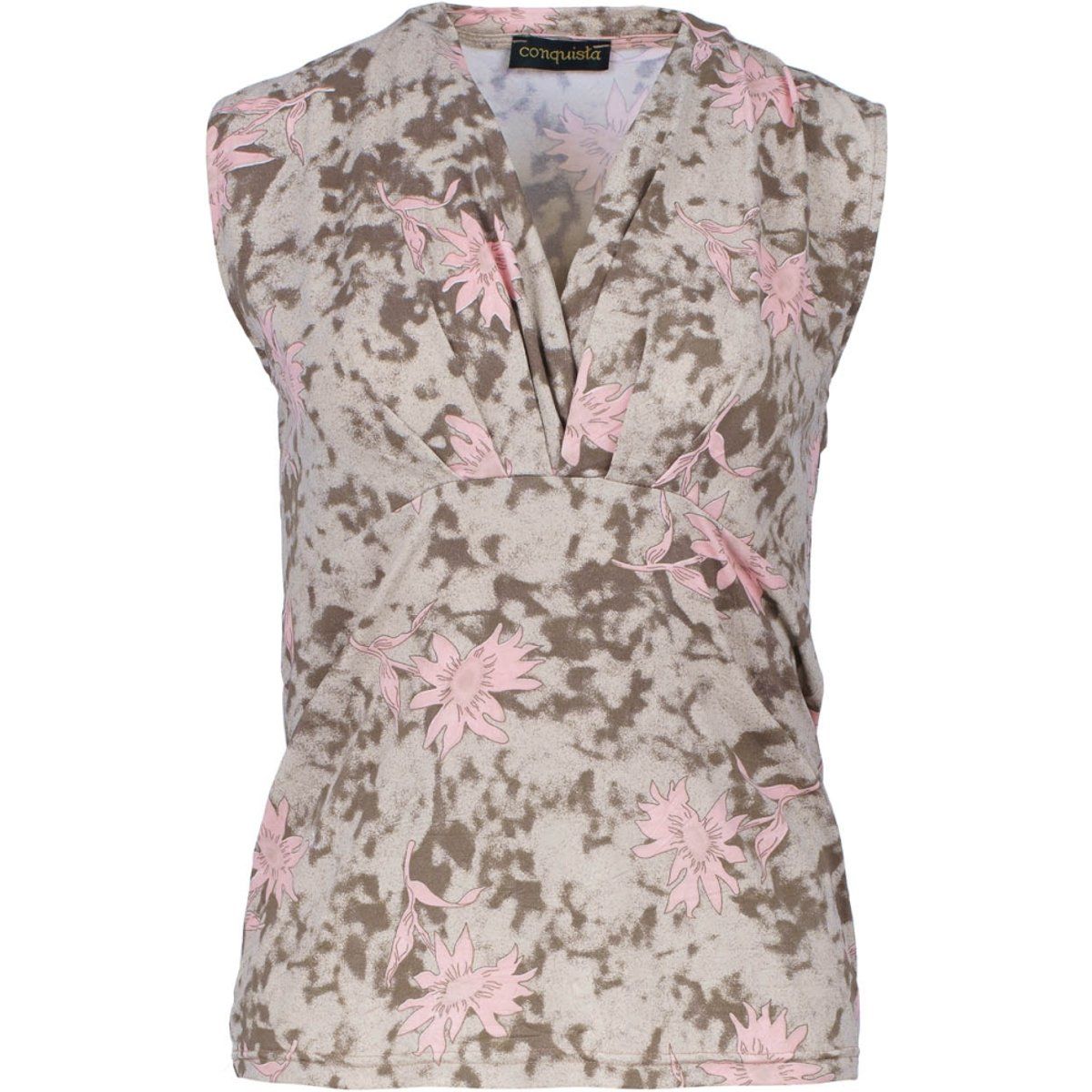 Ärmelloses Jersey-Top mit Blumenmuster