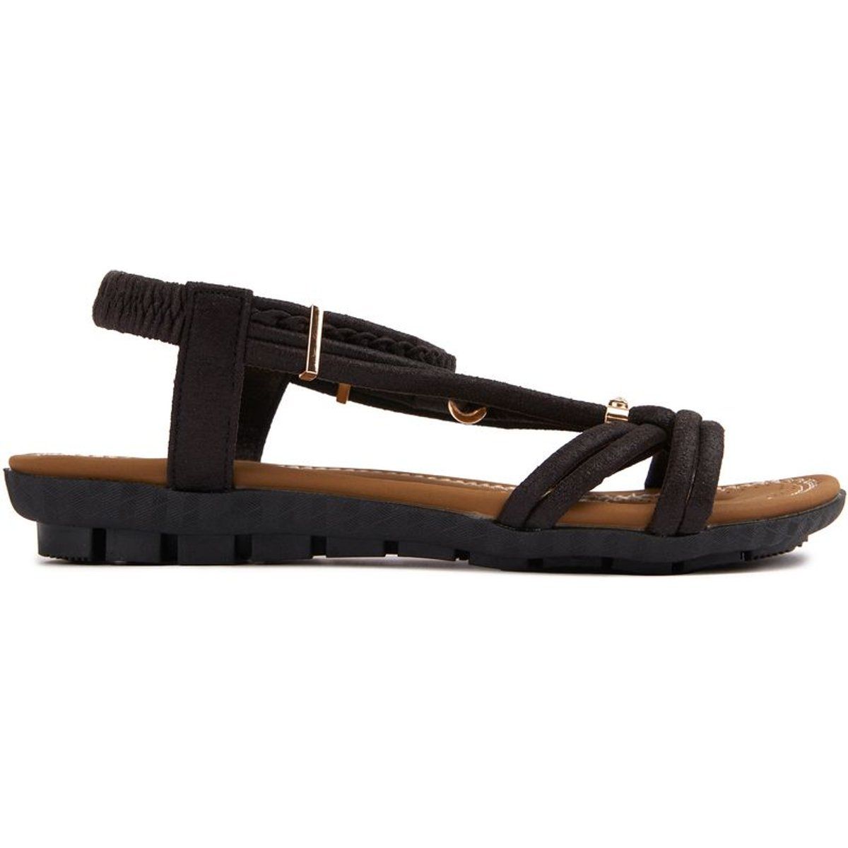 Elegante Riemchen-Sandalen mit Gold-Details