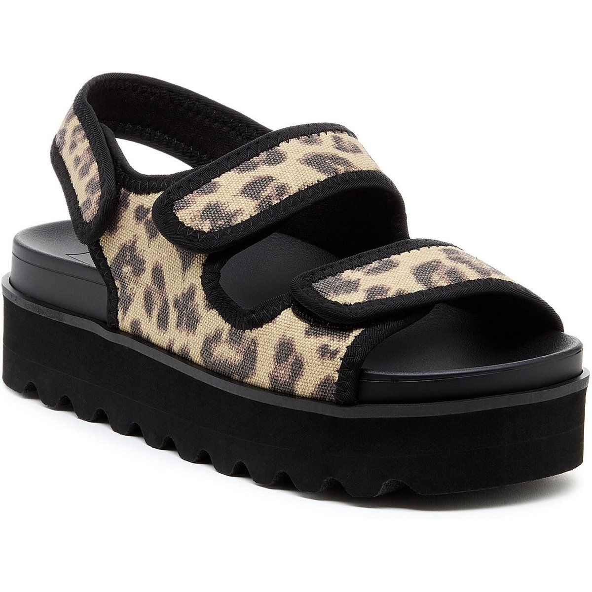 Plateau-Sandalen mit Leopardenmuster