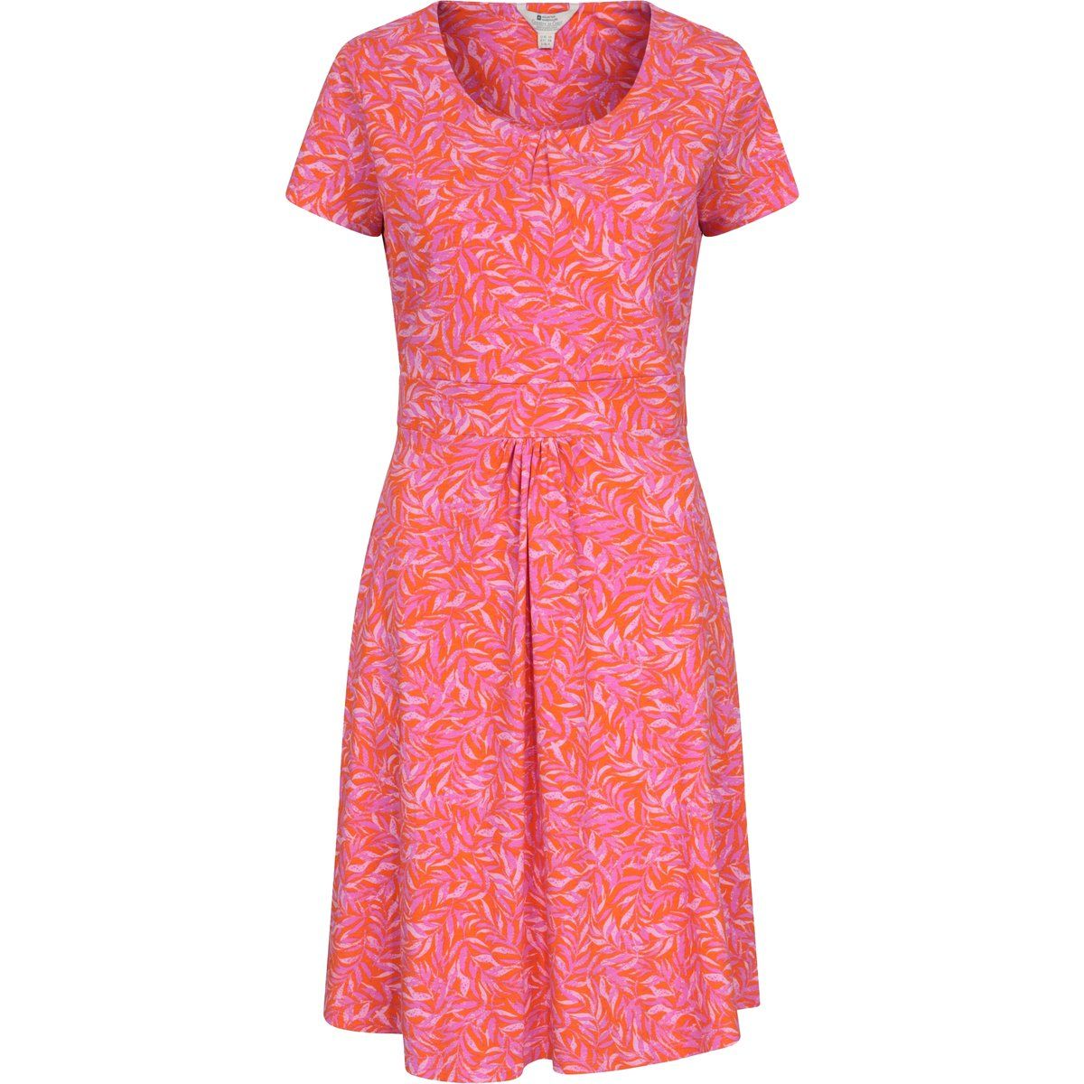 Baumwoll-Jerseykleid mit Blättermuster