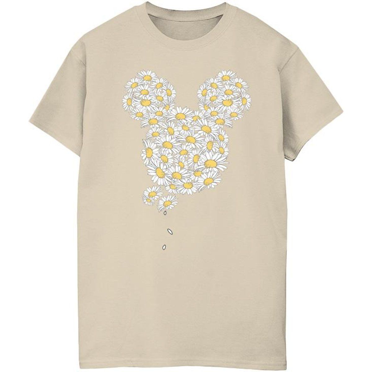 T-Shirt mit floraler Maus-Silhouette