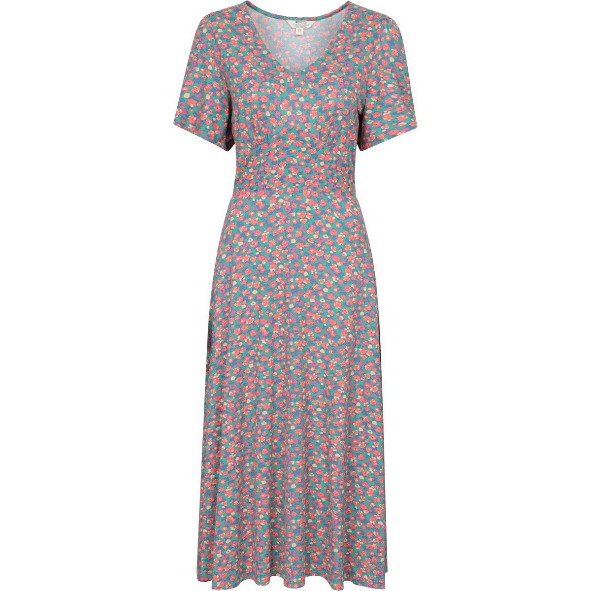 Bedrucktes Tee-Kleid mit V-Ausschnitt
