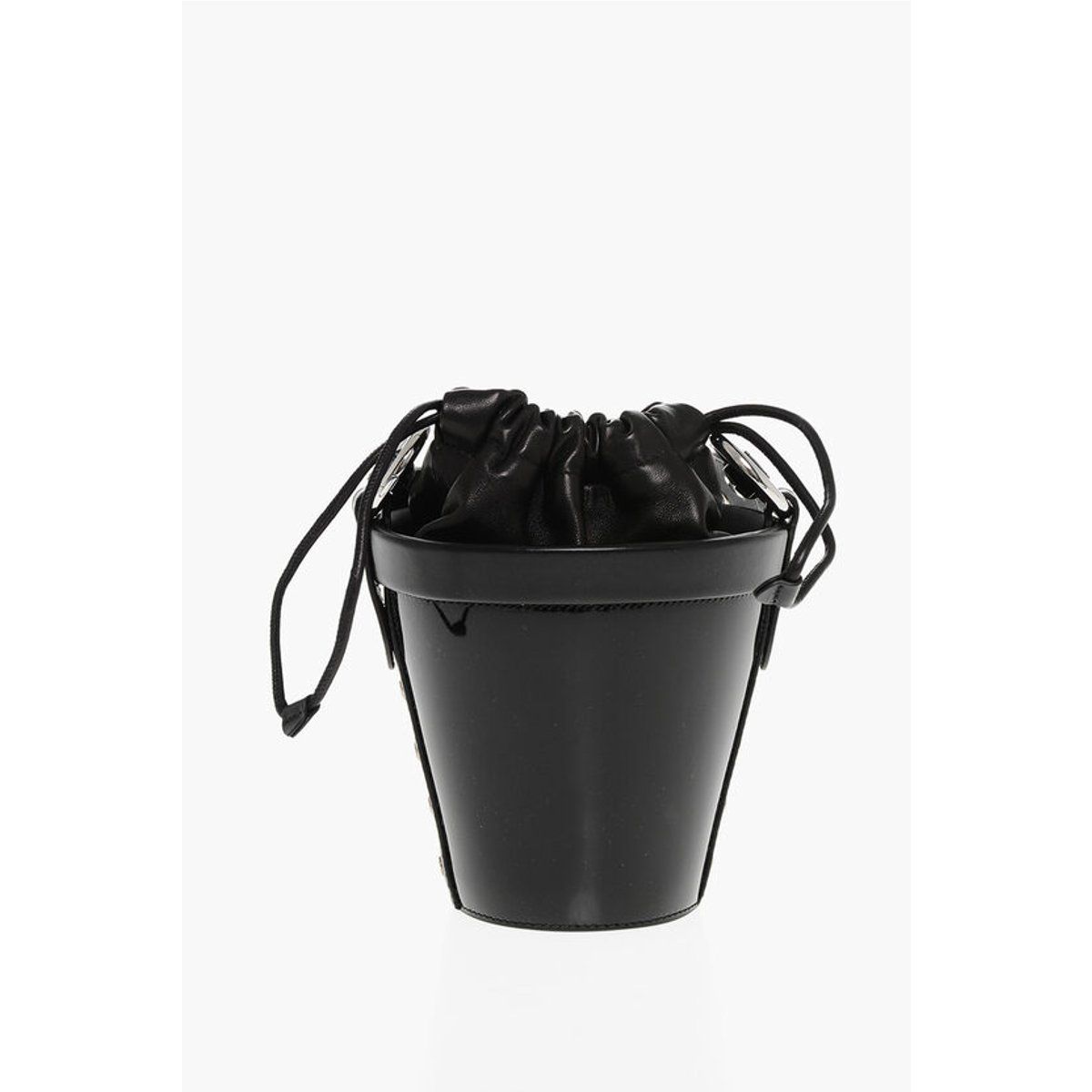 Architektonische Bucket Bag aus Lackleder