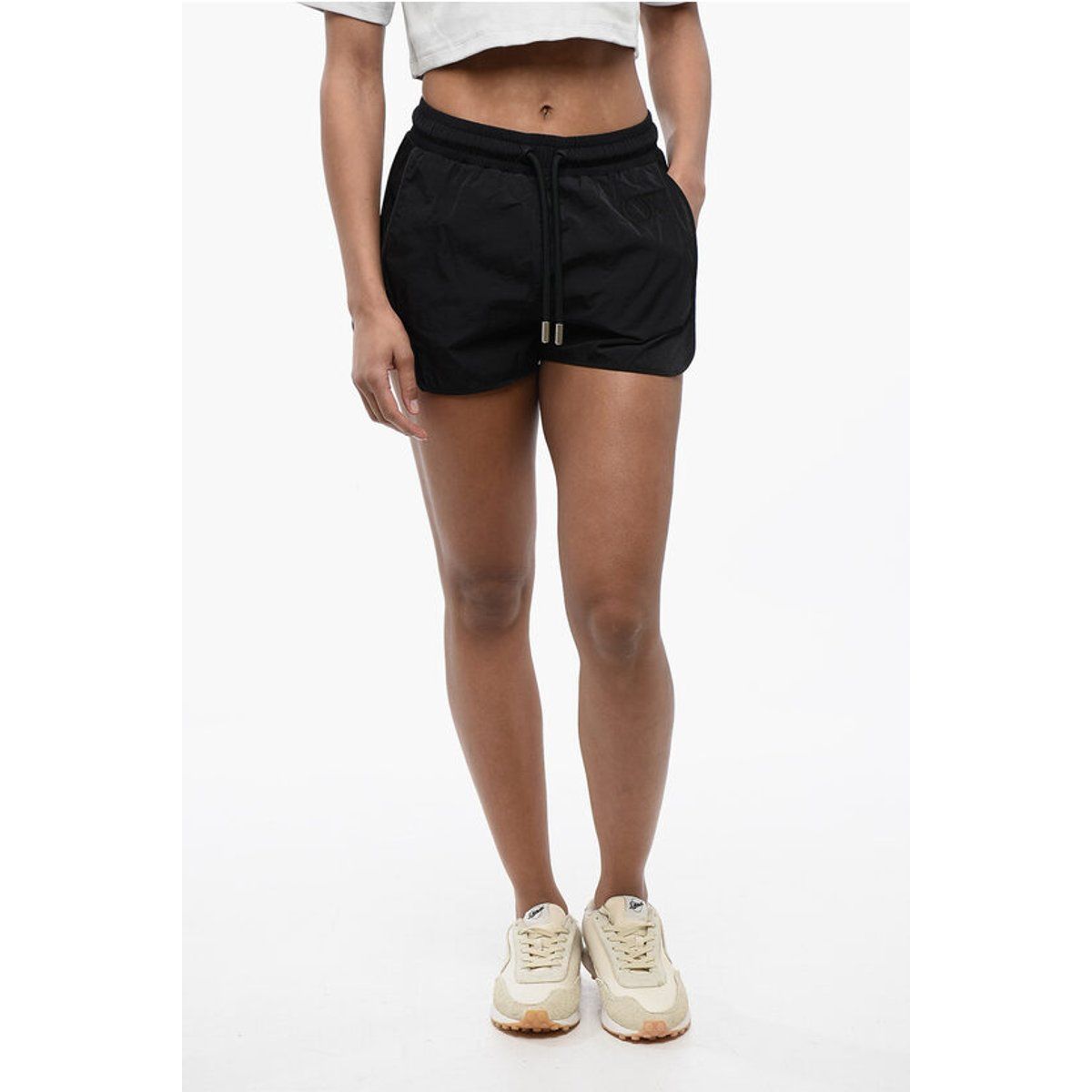 High-Waist Nylon-Laufshorts