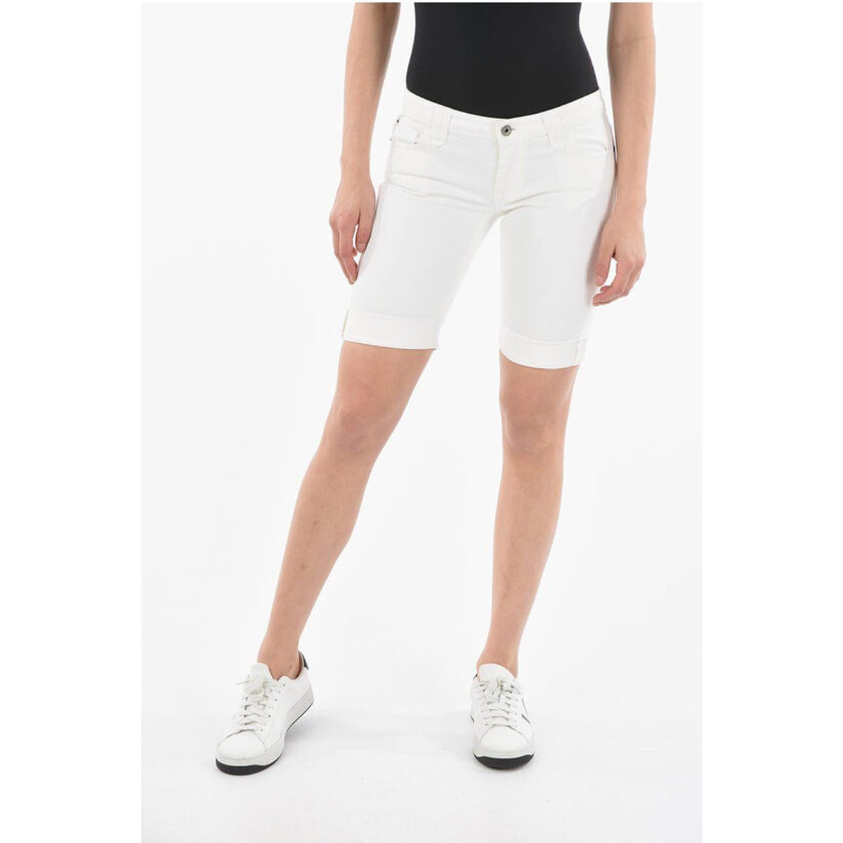 Stretch-Jeans-Shorts in mittlerer Länge